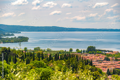 View of Lake Bolsena, province of Viterbo, Lazio, central Italy