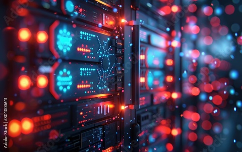 Glowing server racks pulsing with data s lifeblood