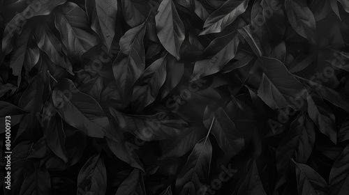 Dark leaf pattern with a lush, botanical texture.