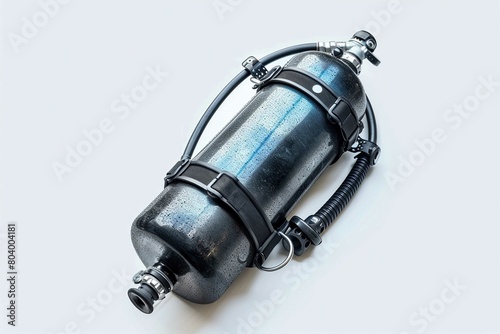 Scuba tank, isolated on gray