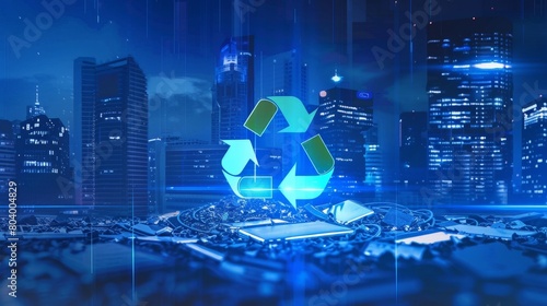 Electronic Waste Policy, Eco-business recycle waste policy in corporate responsibility. Reuse, reduce and recycle for sustainability environment.