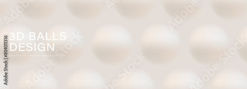 Beige abstract vector background with voluminous translucent 3D balls. Texture background, design for covers, posters or banners.