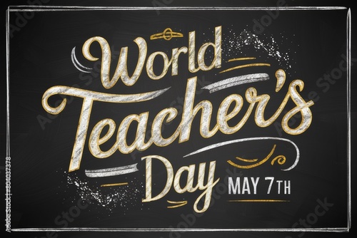 Chalkboard With the Words World Teachers Day