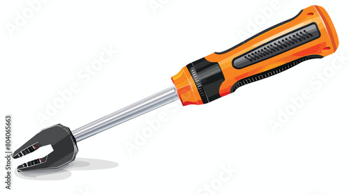 Ratchet screwdriver on white background Vector style