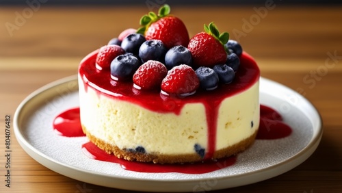  Deliciously decadent strawberry and blueberry cheesecake