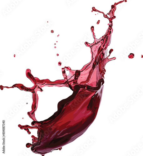 Isolated Red Wine Splash on Transparent or White Background, PNG