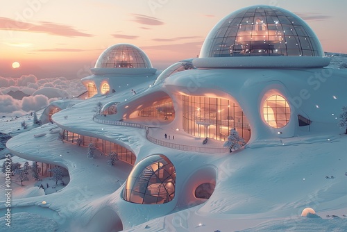 Floating City Dreams: Glass Dome Architectural Design Amid Clouds
