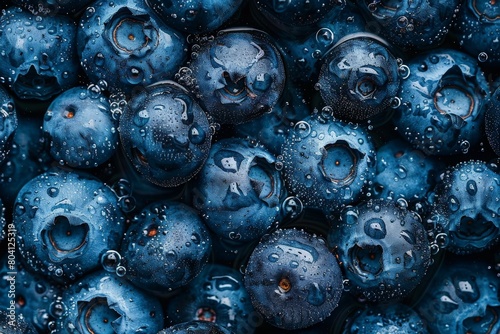 a lot of ripe blueberries closeup - background. Beautiful simple AI generated image in 4K, unique.