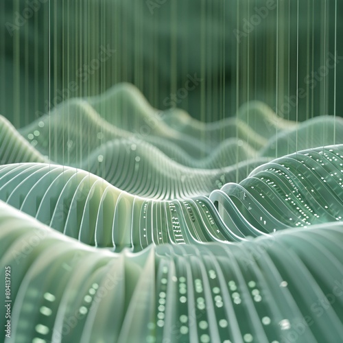 Abstract Data Tech Landscape: 3D Visualization of White-Green Data Lake and Data Pipeline