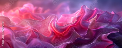 Abstract 3D background featuring a mystic magenta wave pattern that adds a touch of magic to the scene. 