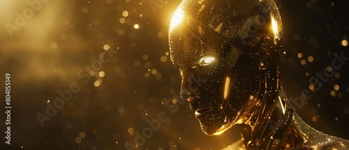 An alien entity fashioned from the rarest of metals, shining brightly in gold