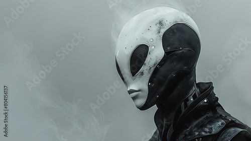An otherworldly alien race portrayed in a minimalist style, wearing cybergoth fashion, in a photography painting 8K , high-resolution, ultra HD,up32K HD