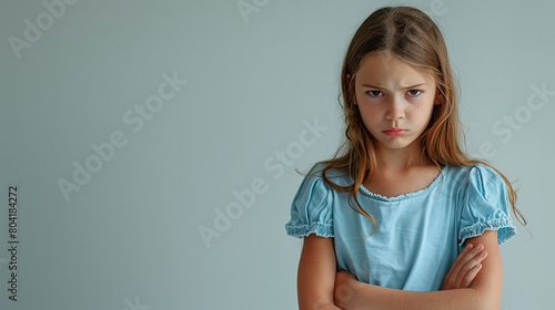 portrait of a girl with a disappointed face