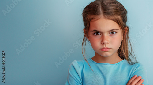 portrait of a girl with a disappointed face
