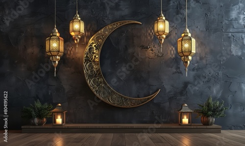 ramadan Kareem, Ramadan crescent moon, Eid Mubarak Islamic festival social media banner and Eid Mubarak Post Template, islam