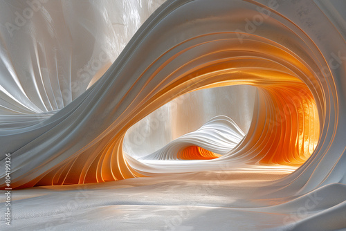 Ethereal Antelope Canyon: Majestic Orange and White Sandstone Formation