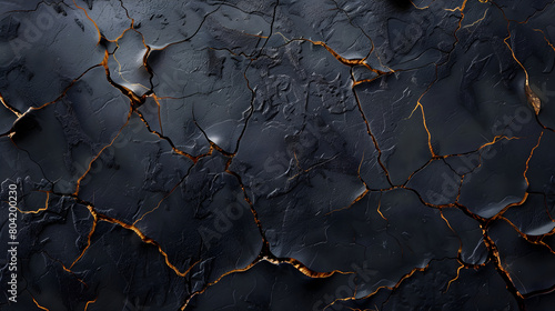 black grunge cracked wall texture, paint peeling off and cracks background.generative ai