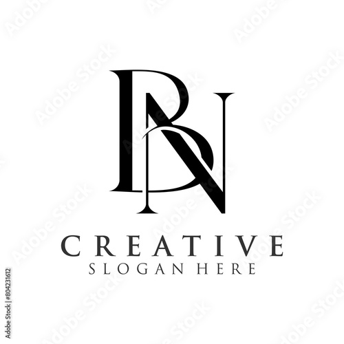 Modern Creative BN Logo Design. icon initial Based Monogram and Letters in Luxury vector.