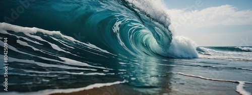 Wave of ocean on the sandy beach 