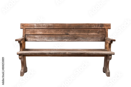 The Solitude Bench. On a White or Clear Surface PNG Transparent Background.