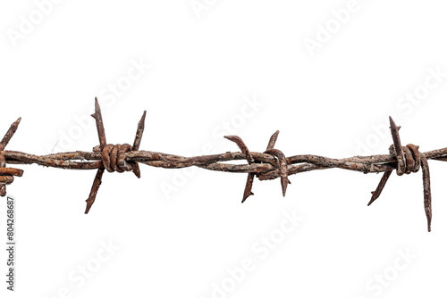 An image of a rusted barbed wires in brown color