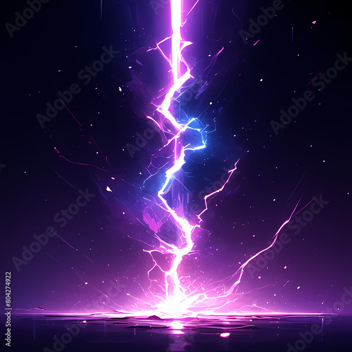 Dramatic Purple and Blue Thunderbolts - Perfect for Nature and Energy Themes