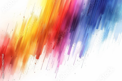 Dynamic and expressive streaks of paint effortlessly transition from one vibrant color to another