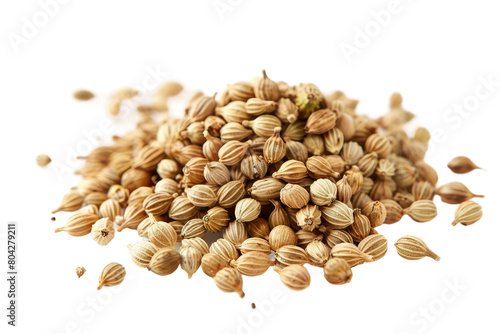 Culinary Essential: Coriander Seeds on Transparent Background.