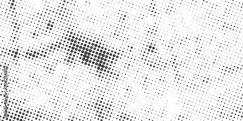 Dots Background. Gradient Pattern. Halftone Fade Backdrop. Black and White Distressed Texture. Vector illustration