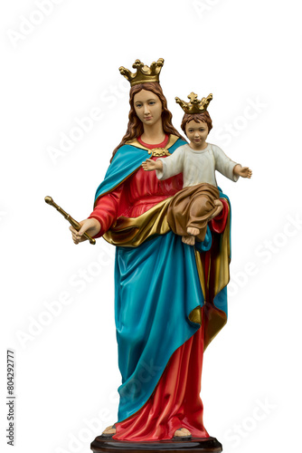 PNG Format: The beautiful statue of Mary Help of Christians in Parish Church of St. John Bosco, Jakarta - Indonesia.