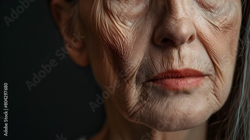 Mature Beauty: A Portrait Highlighting a Woman's Expressive Features and the Natural Progression of Time