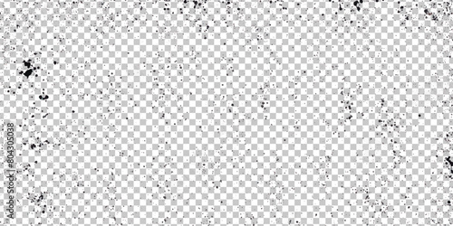 Dot spot dust particles and grunge distressed spray drop stain overlay effect transparent png black texture background banner vector illustration