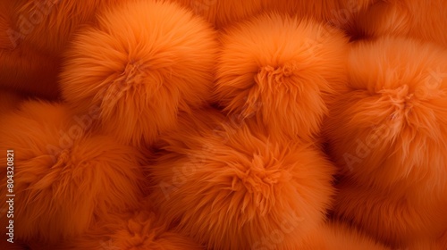 Close Up of Orange Pom Poms