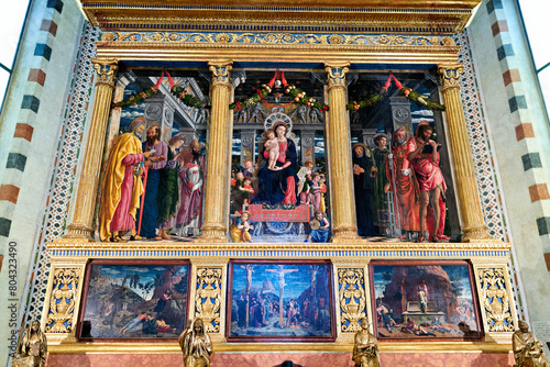 Verona Veneto Italy. The Basilica of San Zeno. The painting of Andrea Mantegna