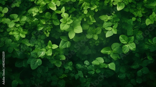 Green Leaves Floating in the Air