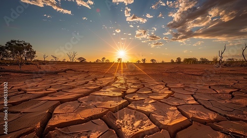 Global warming, extreme weather events and dry, cracked soil impact climate change