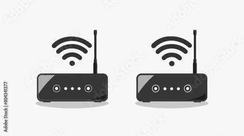 Black WiFi repeater isolated on white background Vector