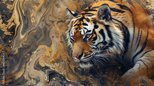 Tiger Artistic Marble Effect AI