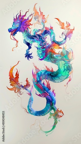 Artistic rendering of Hydra, stylized with vibrant colors and dynamic poses, against a plain, white background