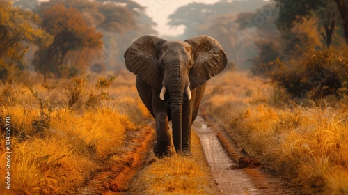 African Bush Elephant (Loxodonta africana) Mother with Calf, Maasai Mara National Reserve, Kenya, Africa Generative AI