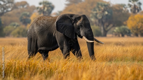 African Bush Elephant (Loxodonta africana) Mother with Calf, Maasai Mara National Reserve, Kenya, Africa Generative AI