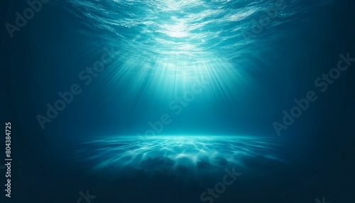 青い光の指す海