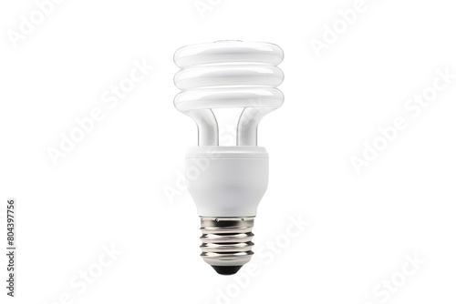 Compact fluorescent light bulb isolated on White background, Transparent background.