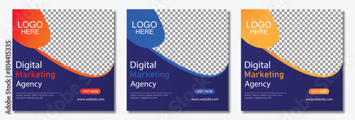  creative marketing agency social media post banner template.