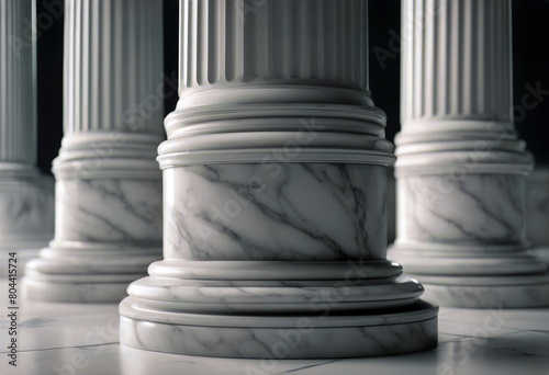 'isolated illustration white 3d classic Marble greek column pillar background poduim pedestal ancient roman racked decor stone ionic art presentation'