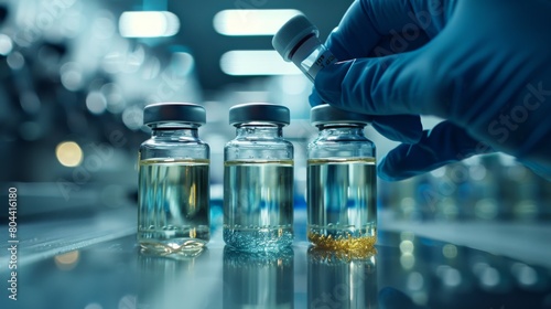 An expert researcher examining vials of antibodies, contributing to the development of innovative therapies for various medical conditions.