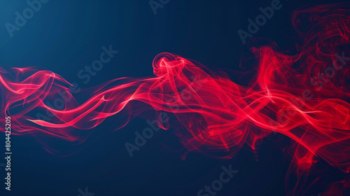 Bright red smoke abstract background drifts over a navy blue background, bold and eye-catching.