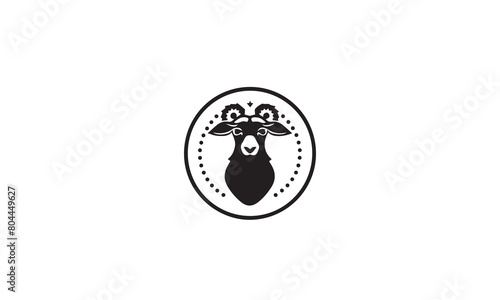 eid ul adha goat logo black simple flat icon on white background