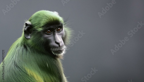 ai generative of a monkey with gray background mock-up for poster, banner, walpaper