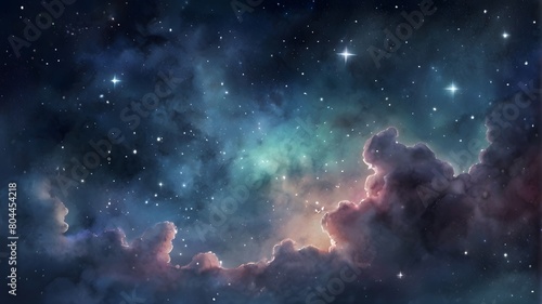 Beautiful fantasy starry night sky, stars, blue and purple colorful, galaxy and aurora 4k wallpaper